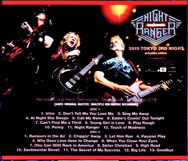 Night Ranger/Tokyo,Japan 10.8.2019 IEM Matrix Ver. - Image 2