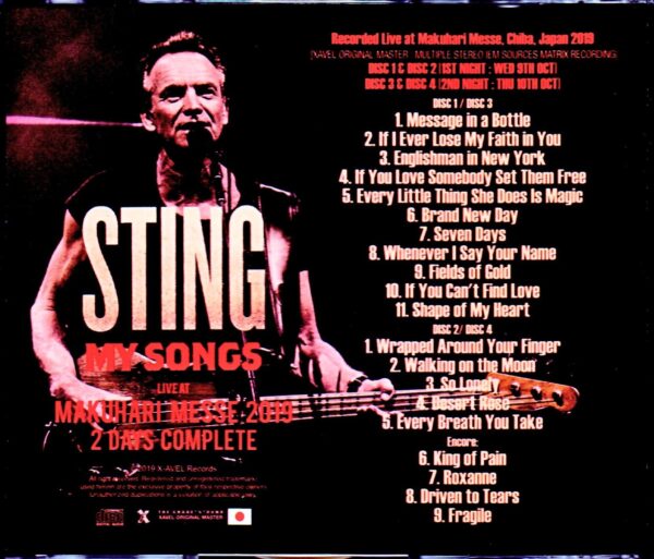 Sting/Chiba,Japan 2019 2 Days Complete IEM Matraix Ver - Image 2