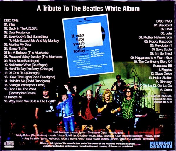 Various Artists Christopher Cross,Monkees,Tod Rundgren/CT,USA 2019 Tribute to Beatles White Album - Image 2