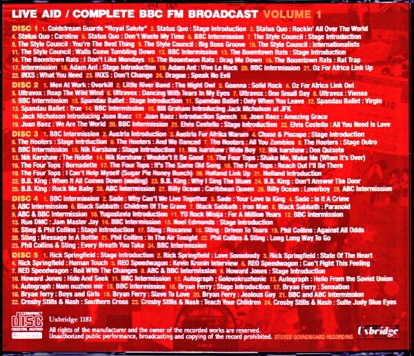 Various Artists Ultravox,Black Sabbath,Sting,Bryan Ferry,B.B.King/London,UK & PA,USA 1985 Off-Air Mastrers Vol.1 - Image 2