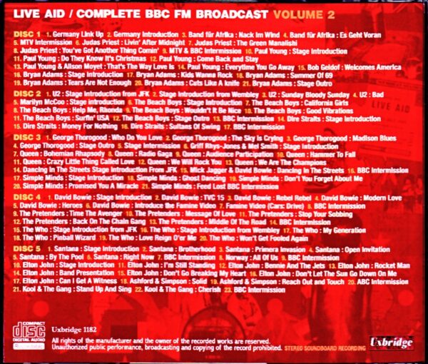 Various Artists Who,The,Beach Boys,Queen,David Bowie,Elton John/London,UK & PA,USA 1985 Off-Air Mastrers Vol.2 - Image 2