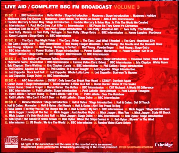Various Artists Madonna,Paul McCartney,Hall & Oates,Bob Dylan,Duran Duran/London,UK & PA,USA 1985 Off-Air Mastrers Vol.3 - Image 2