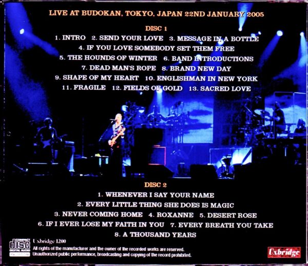 Sting/Tokyo,Japan 1.22.2005 - Image 2