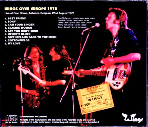 Paul McCartney,Wings/Belgium 1972 Update - Image 2