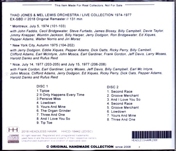 Thad Jones,Mel Lewis Orchestra/Live Collection 1974-1977 - Image 2