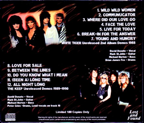 White Tiger/Unreleased 2nd Album Demos 1988 & more - Image 2