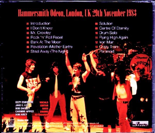 Ozzy Osbourne/London,UK 11.29.1983 - Image 2