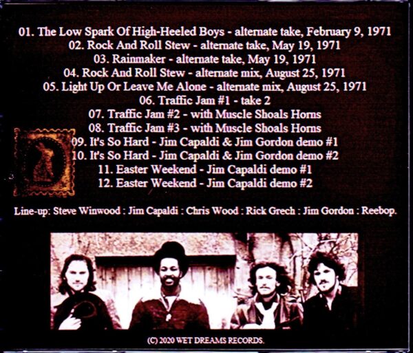 Traffic/Recording Sessions Unreleased Tracks 1971 - Image 2