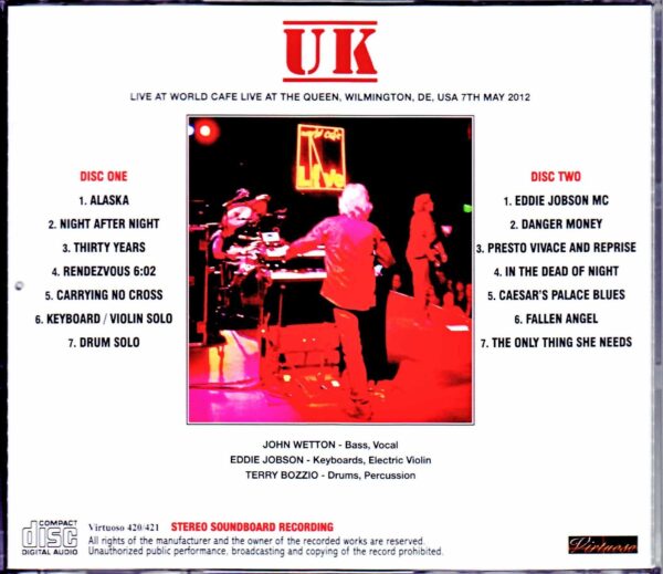 UK,John Wetton,Eddie Jobson/DE,USA 2012 Upgrade - Image 2