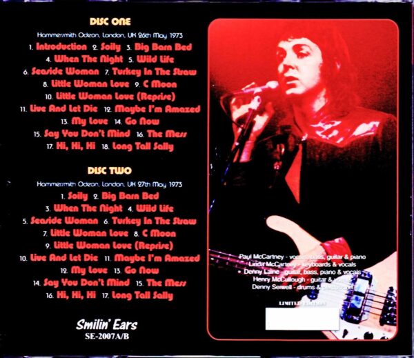 Paul McCartney,Wings/London,UK 1973 2Days Remaster - Image 2