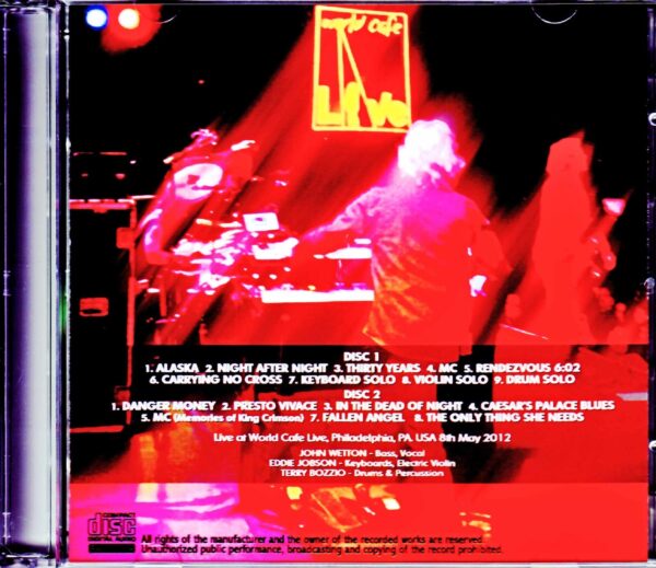 UK John Wetton,Eddie Jobson/PA,USA 2012 - Image 2