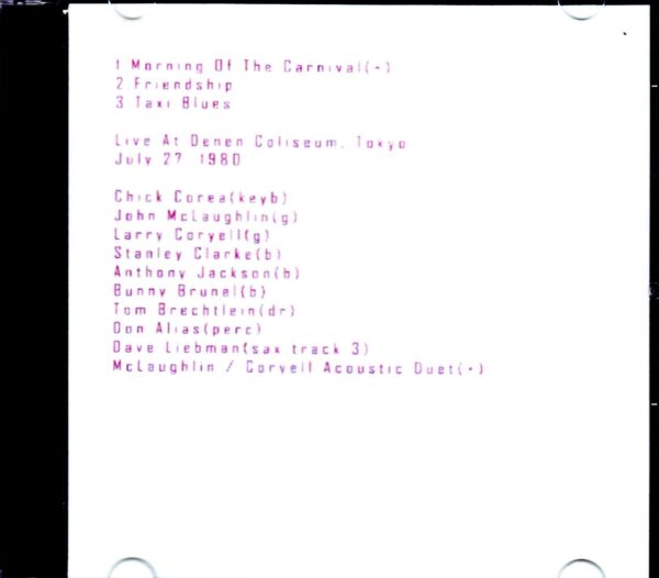 Various Artists Chick Corea, John McLaughlin, Larry Coryell, Stanley Clarke, Dave Liebman/Tokyo, Japan 1980 - Image 2