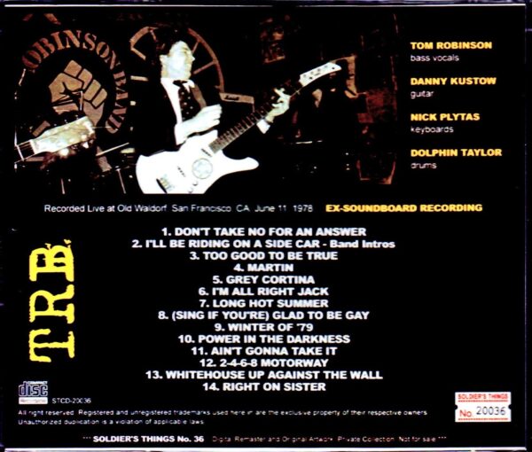 Tom Robinson Band/CA,USA 1978 - Image 2