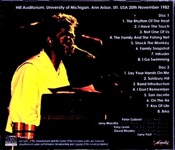 Peter Gabriel/MI, USA 1982 - Image 2