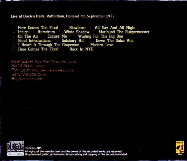Peter Gabriel/Holland 1977 - Image 2