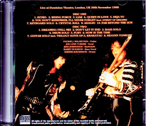 Yngwie J. Malmsteen's Rising Force/London,UK 1988 Remaster - Image 2