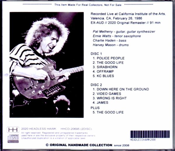Pat Metheny Special Quartet Charlie Haden/CA,USA 1986 - Image 2