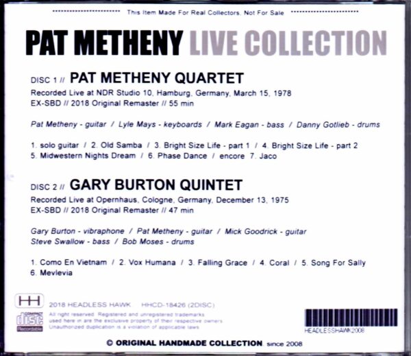 Pat Metheny Quartet, Gary Burton Quintet/Germany 1978 & more - Image 2