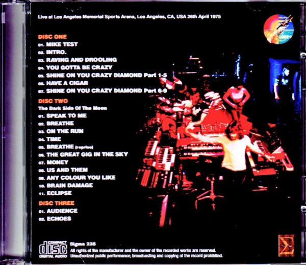 Pink Floyd/CA,USA 4.26.1975 DAT Transfer 1st Gen Version - Image 2