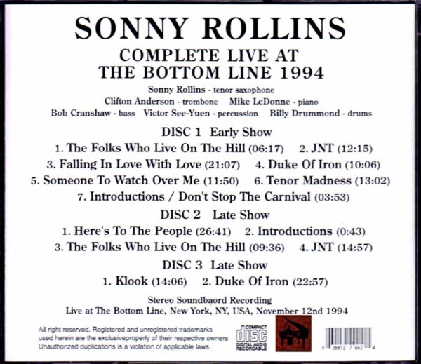 Sonny Rollins/NY,USA 1994 Complete - Image 2