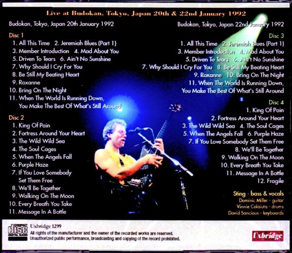 Sting/Tokyo,Japan 1992 2Days - Image 2