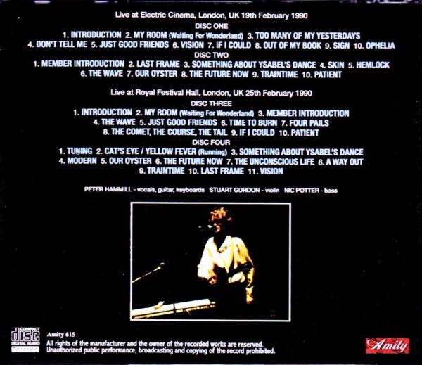 Peter Hammill/London,UK 1990 2Days - Image 2