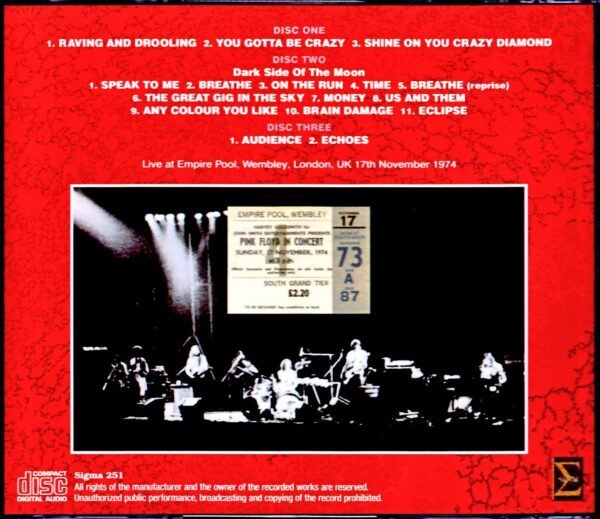 Pink Floyd/London,UK 11.17.1974 Recorder2 - Image 2