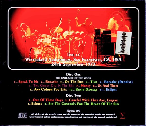 Pink Floyd/CA,USA 9.24.1972 Longer & Upgrade - Image 2