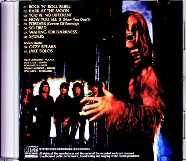 Ozzy Osbourne/Bark at the Moon UK Rough Mixes - Image 2