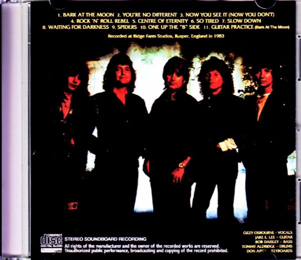 Ozzy Osbourne/Bark at the Moon England,UK 1983 Demos - Image 2