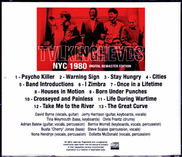 Talking Heads/NY,USA 1980 Digital Remaster - Image 2