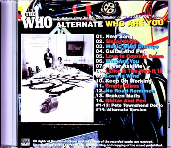 The Who/Outtakes, Rare Tracks Compilation of Who Are You Album - Image 2
