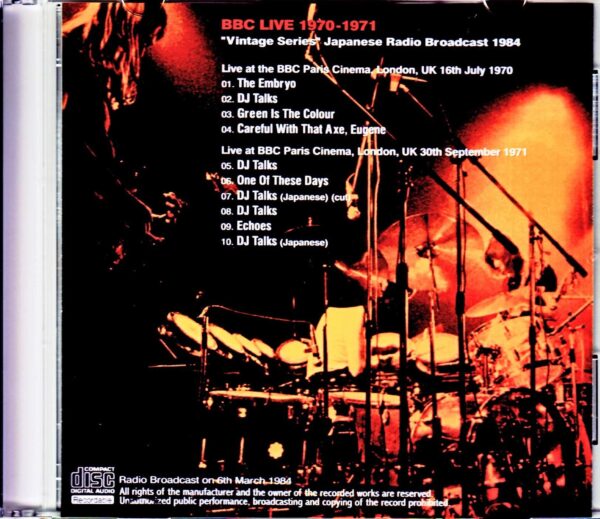 Pink Floyd/Vintage Series London,UK 1970 Japanese Broadcast Edition - Image 2