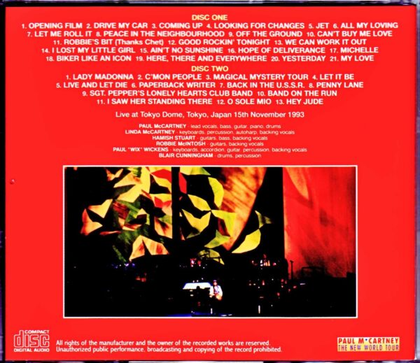 Paul McCartney/Tokyo,Japan 11.15.1993 - Image 2