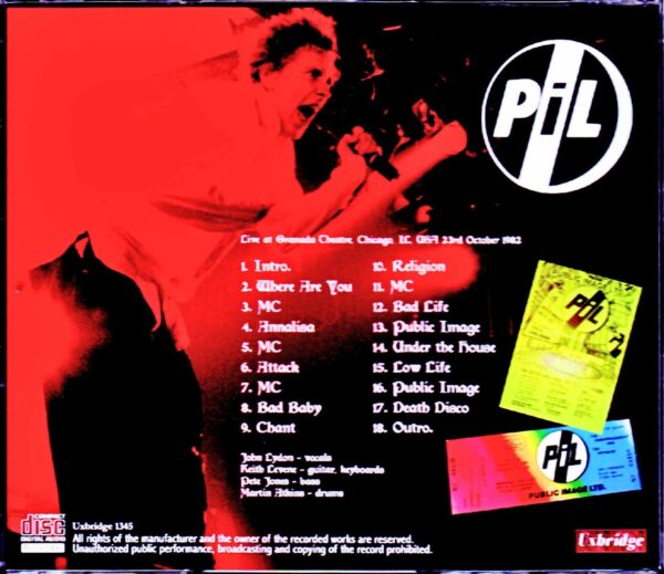 P.I.L. Public Image Limited/IL,USA 1982 - Image 2