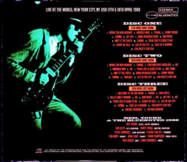 Neil Young & the Bluenotes/NY,USA 1988 2Days - Image 2