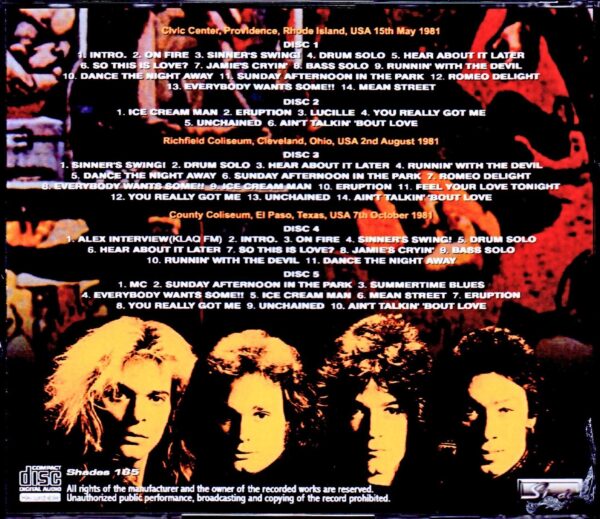 Van Halen/RI, USA 1981 & more - Image 2