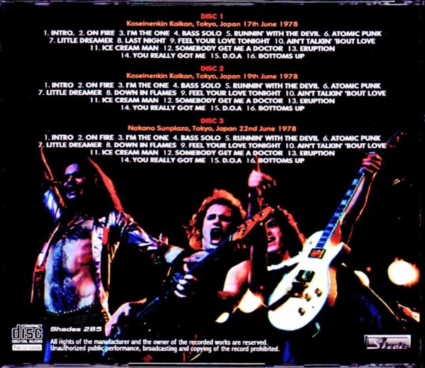 Van Halen/Tokyo,Japan 1978 3Days Complete - Image 2