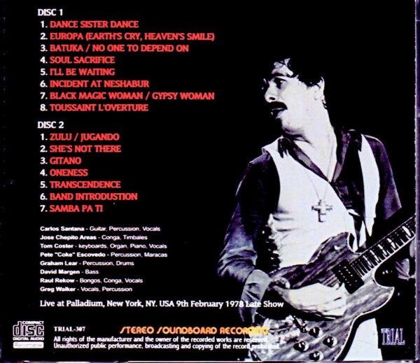 Santana/NY,USA 2.9.1978 Late Show Complete - Image 2