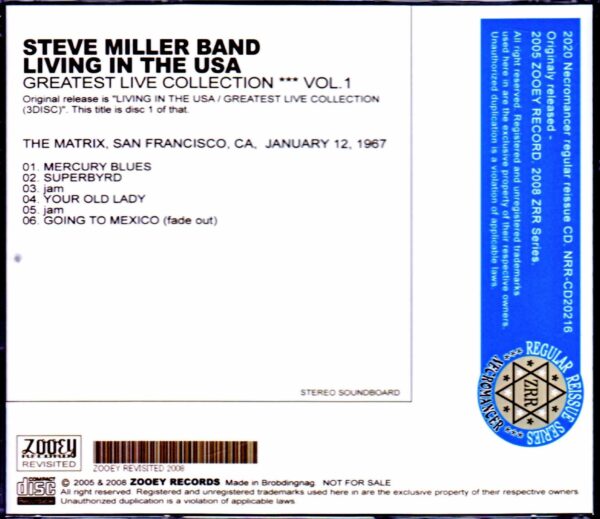 Steve Miller Band,Boz Scaggs/CA,USA 1.12.1967 - Image 2