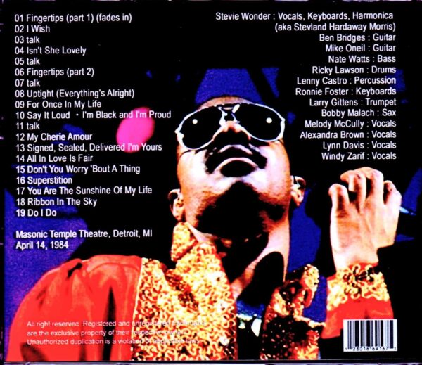 Stevie Wonder/MI, USA 1984 - Image 2