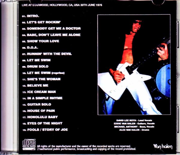 Van Halen/CA,USA 6.30.1976 - Image 2