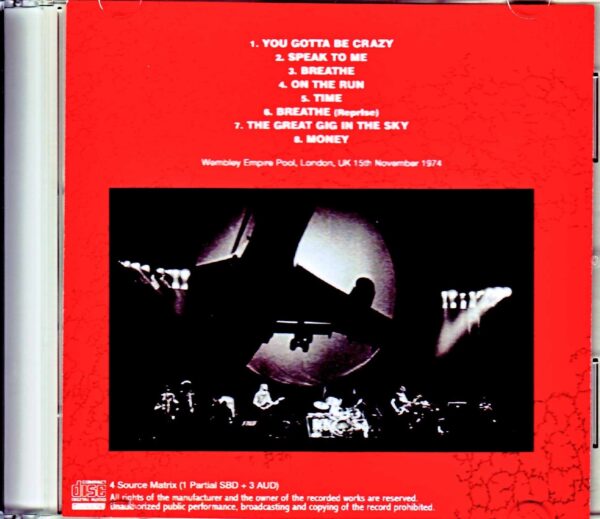 Pink Floyd/London,UK 11.15.1974 4Source Matrix - Image 2