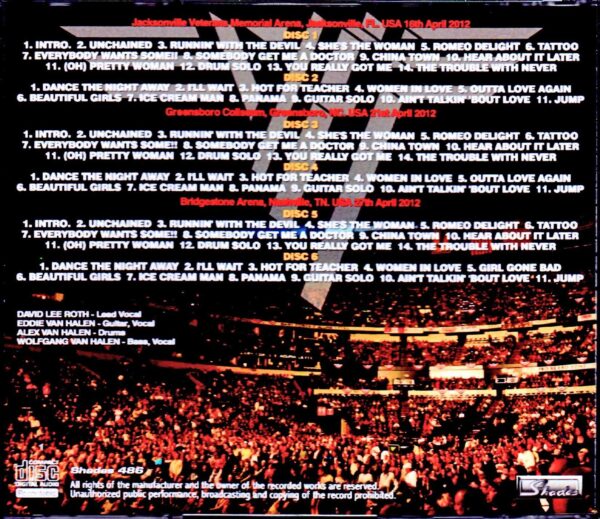 Van Halen/FL, USA 2012 & more - Image 2