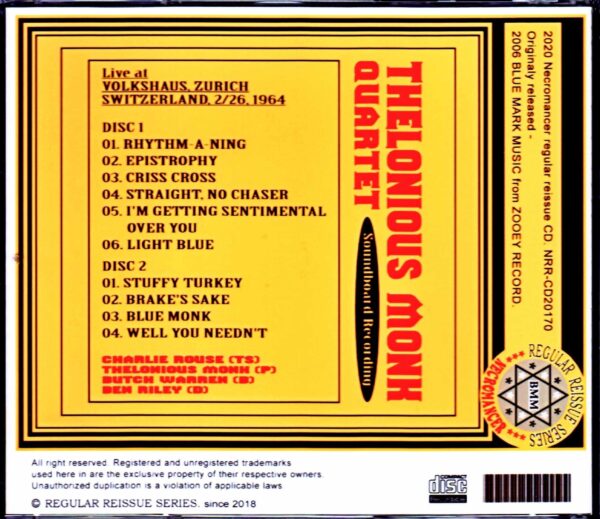 Thelonious Monk/Switzerland 1964 - Image 2