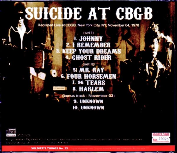 Suicide/NY, USA 1978 & more - Image 2