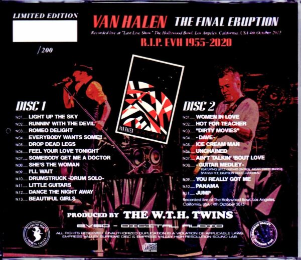 Van Halen/Eddie Last Live End CA,USA 10.4.2015 S & V - Image 2