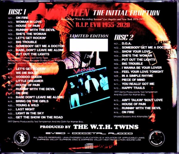 Van Halen/Eddie Rehearsal Birth Demos Collection 1976-1977 - Image 2