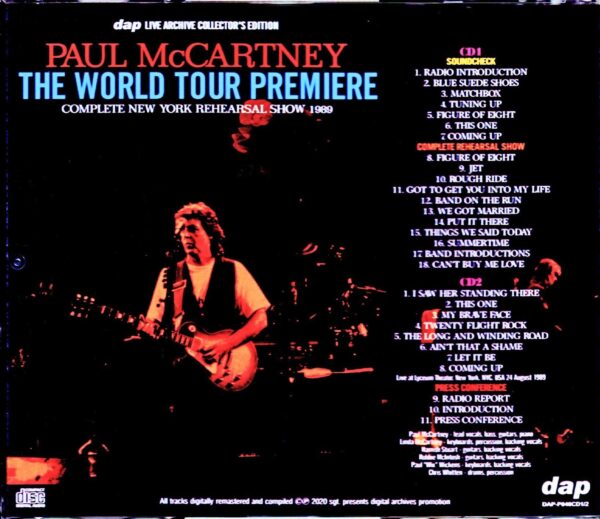 Paul McCartney/Public Rehearsal/Press Conference Complete Edition NY, USA 1989 - Image 2