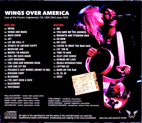 Paul McCartney & Wings/CA,USA 6.23.1976 Upgrade - Image 2